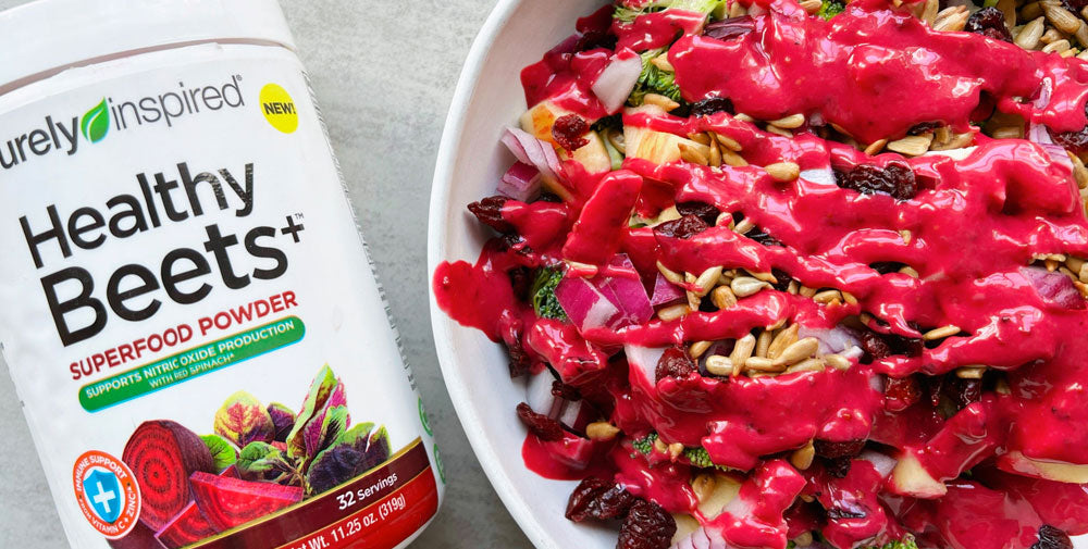 Broccoli Salad With Healthy Beets+ Pink Dressing